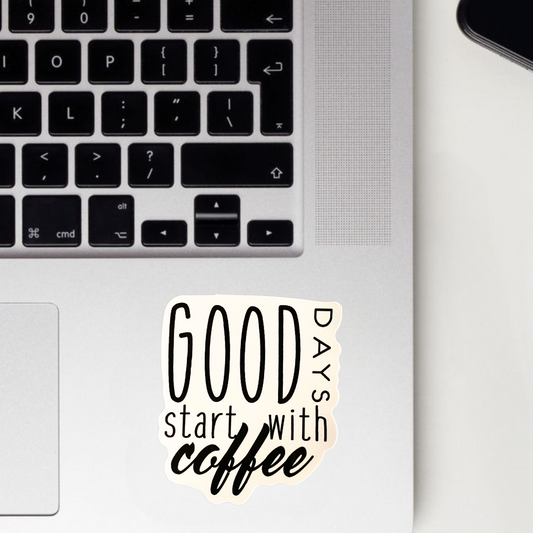 Start With Coffee Sticker