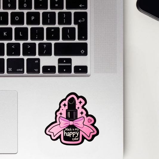 Black Is My Happy Color Sticker