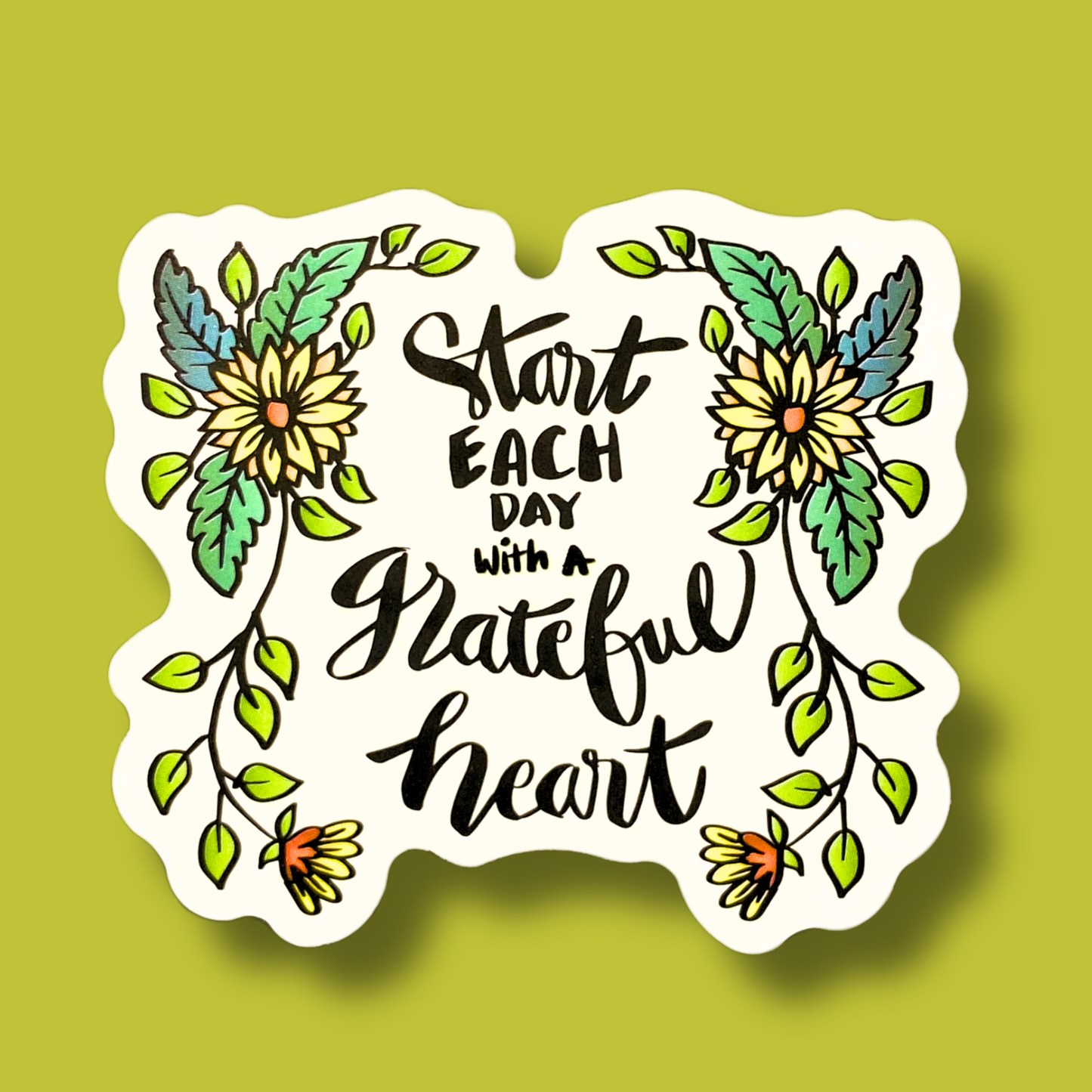 Start Each Day With A Grateful Heart Sticker