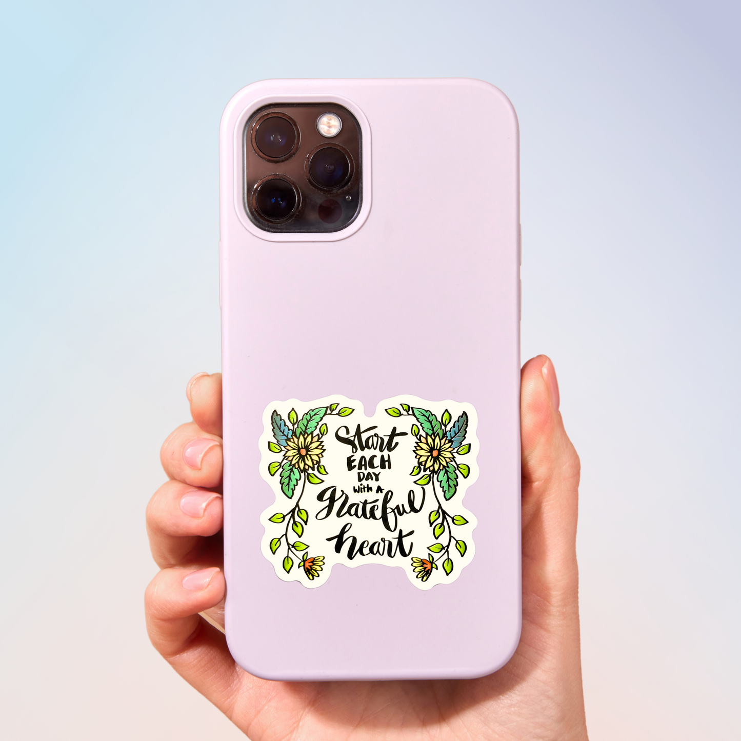 Start Each Day With A Grateful Heart Sticker