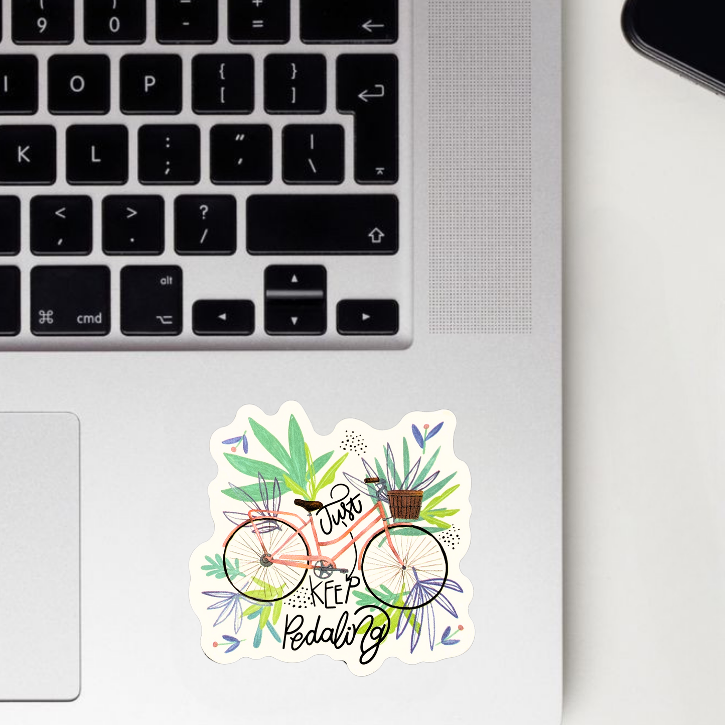 Just Keep Pedaling Sticker