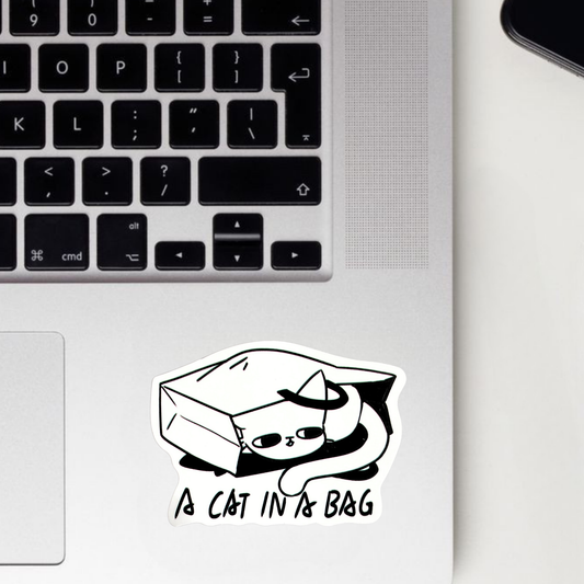 A Cat In A Bag Sticker