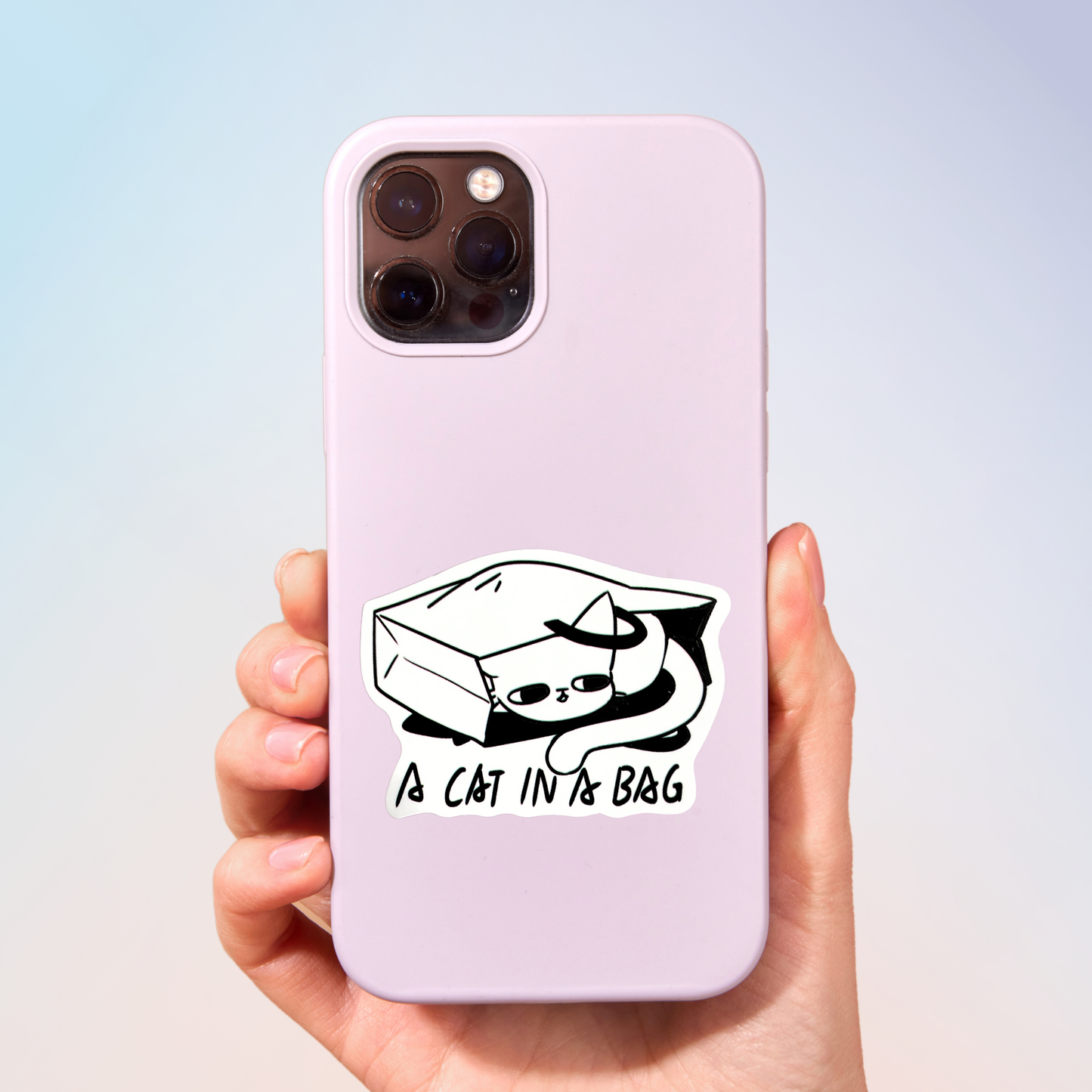 A Cat In A Bag Sticker