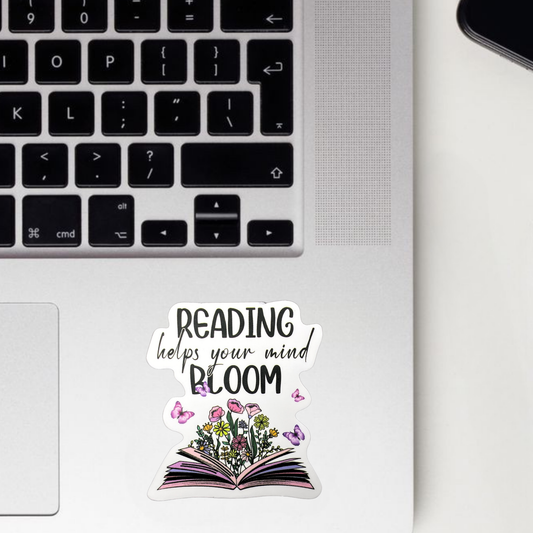 Reading Helps Your Mind Bloom Sticker