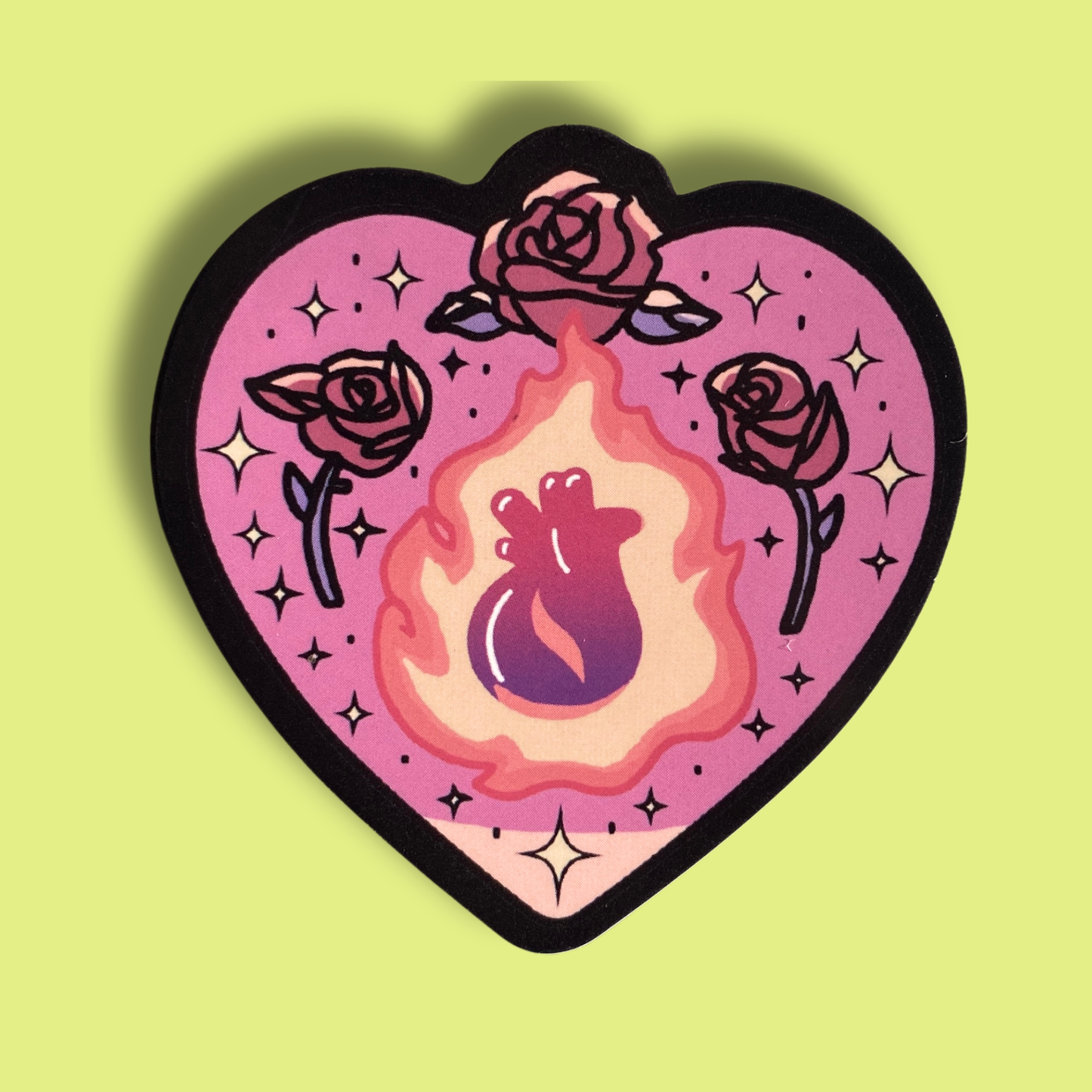 Blazing Heart Sticker