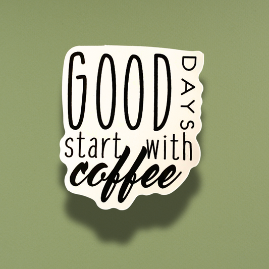 Start With Coffee Sticker