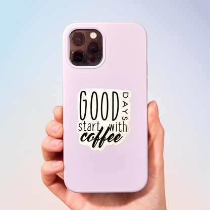 Start With Coffee Sticker