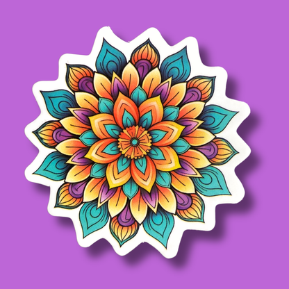 Colourful Chaos Mandala Sticker