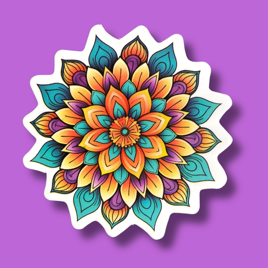Colourful Chaos Mandala Sticker