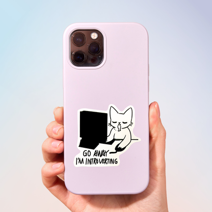 Go Away I'm Introverting Sticker