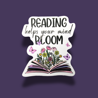 Reading Helps Your Mind Bloom Sticker
