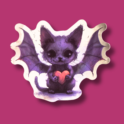 Bat & Heart Sticker